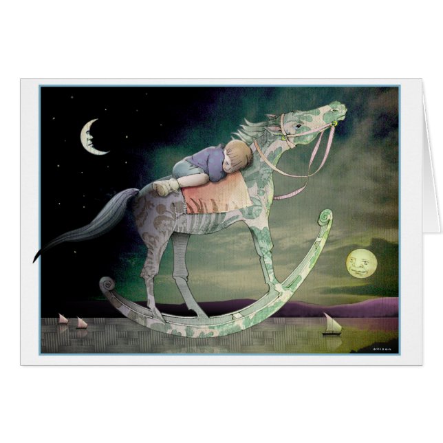 Nattride - Boy Hälsningskort (Framsidan Horizontal)