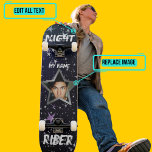 Nattrider Mini Skateboard Bräda 18,5 Cm<br><div class="desc">Det här är ett slags skateboard eftersom det är designat av dig att använda vår "Night Rider"-mall. Byt ut lågan mot ansikte och lägg till namn och annan text.</div>