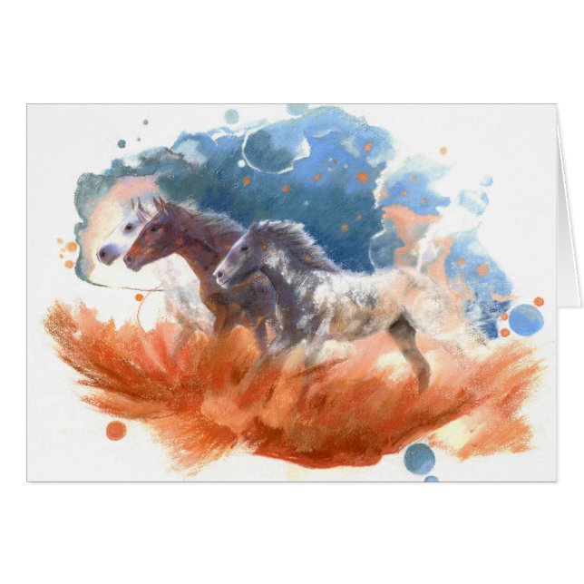 Nattritt - Mustangs Hälsningskort (Framsidan Horizontal)