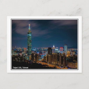 Nattscen i Taipei 101, Taiwan Vykort