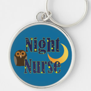 Nattsjuksköterska Keychain Rund Silverfärgad Nyckelring