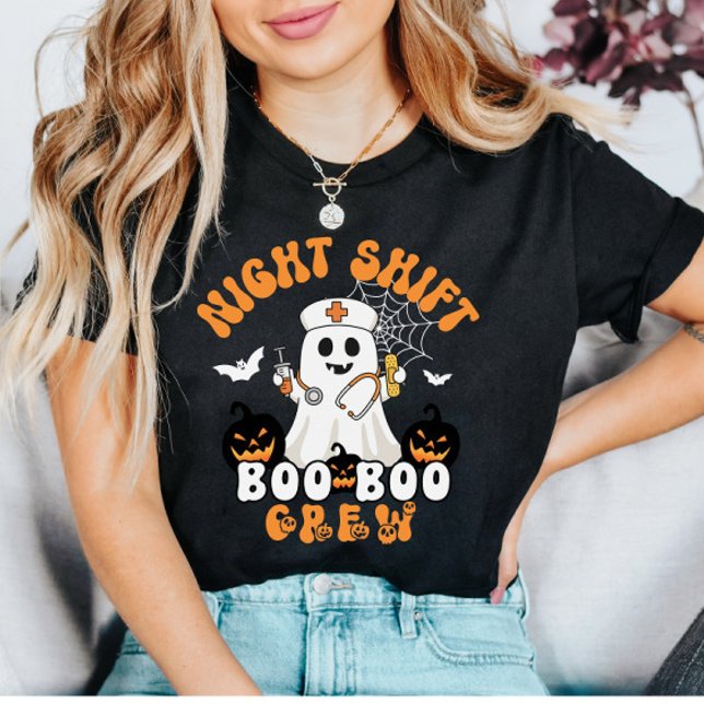 Nattskift BOO BOO Crew Nurse Halloween T Shirt (Skapare uppladdad)