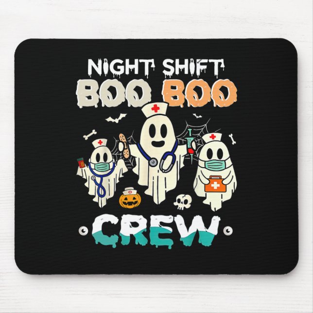 Nattskift Boo Crew Nurse Ghost Halloween Nur Musmatta (Framsidan)