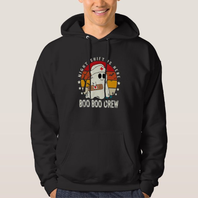 Nattskift Boo Crew Nurse Medical Doktor är H Hoodie (Framsida)