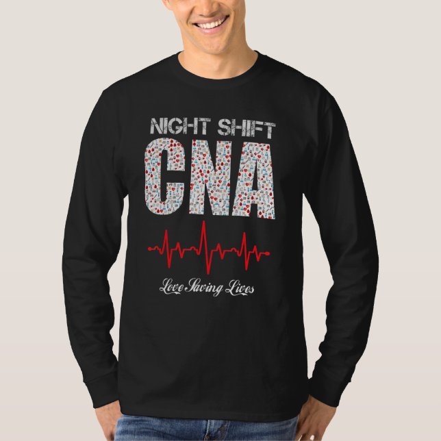 Nattskift CNA kärlek räddar liv T Shirt (Framsida)