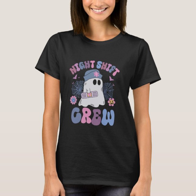 Nattskift Crew Funny Nattskift Nurse Halloween T Shirt (Framsida)