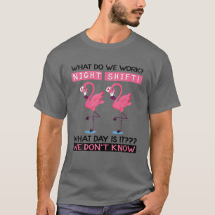 Nattskift Funny Flamingo Nurse RN LPN CNA Health T Shirt