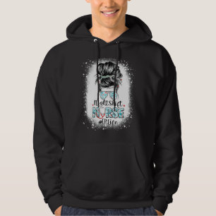 Nattskift Nurse Er Life Messy Bun Stethoscope Nu Hoodie