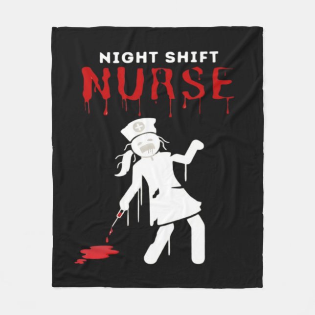 Nattskift Nurse Funny Halloween Classic T-Shirt Fleecefilt (Framsidan)