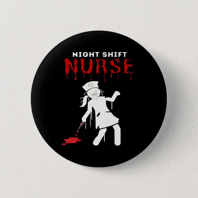 Nattskift Nurse Funny Halloween Classic T-Shirt Knapp (Framsida)