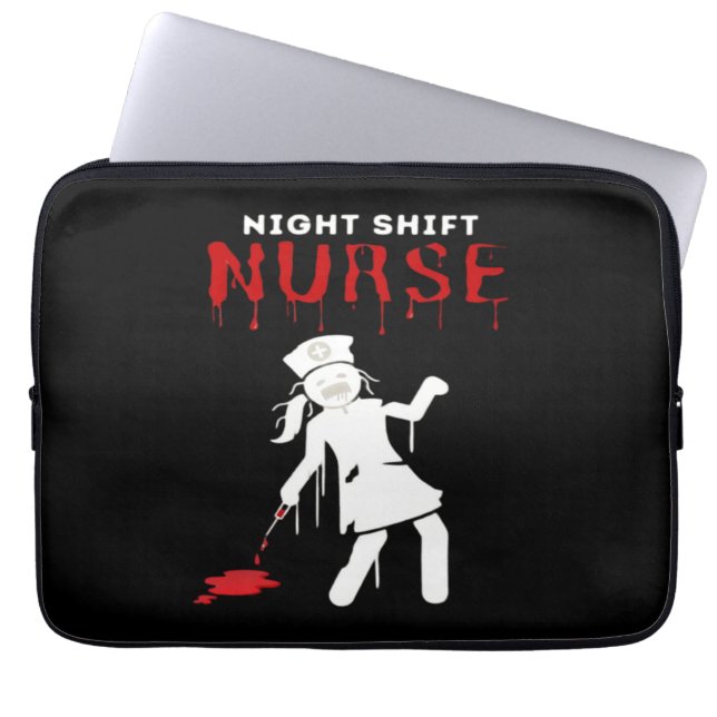 Nattskift Nurse Funny Halloween Classic T-Shirt Laptop Fodral (Framsidan)
