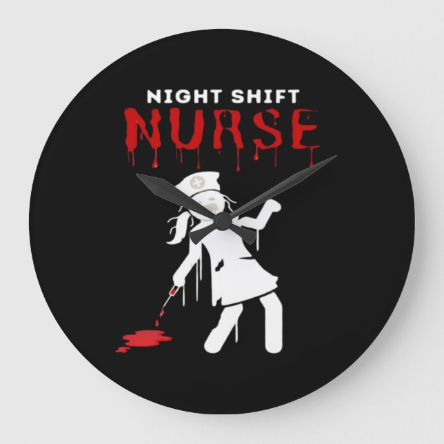 Nattskift Nurse Funny Halloween Classic T-Shirt Stor Klocka (Framsida)