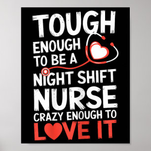 Nattskift Nurse Funny Rn Rt Us Nurse Poster