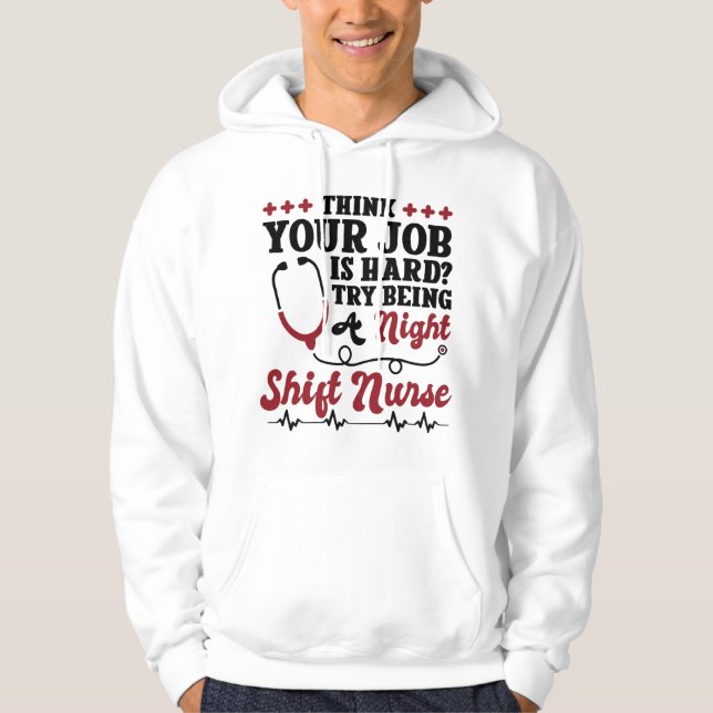 Nattskift Nurse Hoodie (Framsida)