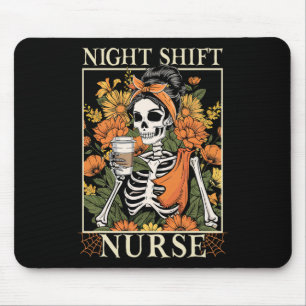 Nattskift Nurse Skeleton Halloween Rn Nurses Wom Musmatta