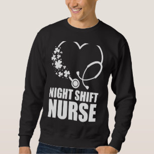 Nattskift Nurse St Patrick S Day Stethoscope Hea Lång Ärmad Tröja