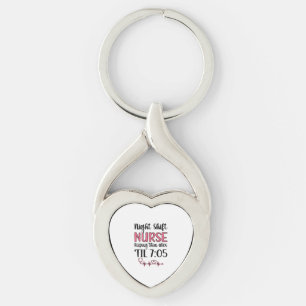 Nattskift Nurse Vecka Nattskift Nursing Funny Twisted Heart Silverfärgad Nyckelring