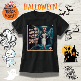 Nattskift sjuksköterska: Scarier Than Halloween Mo T Shirt