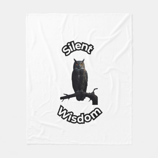  **Nattskog Ugglor – Realistisk Nocturnal Uggla Il Fleecefilt (Framsidan)