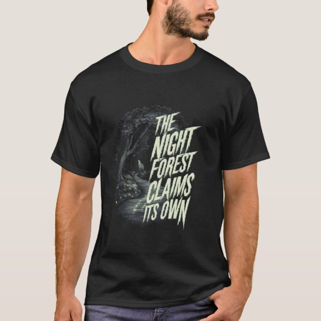 Nattskogen hävdar sin egen i Mörk Spooky Wil T Shirt (Framsida)