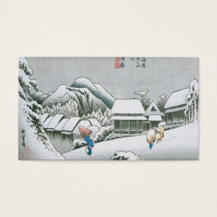 Nattsnö på Kambara, Japan circa 1831-1834. Visitkort