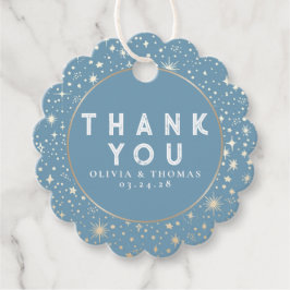 Nattstjärna Celestial Mystical Dusty Blue Tack Gåvor Etiketter