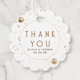 Nattstjärna Celestisk Mystisk Vit Tack Gåvor Etiketter