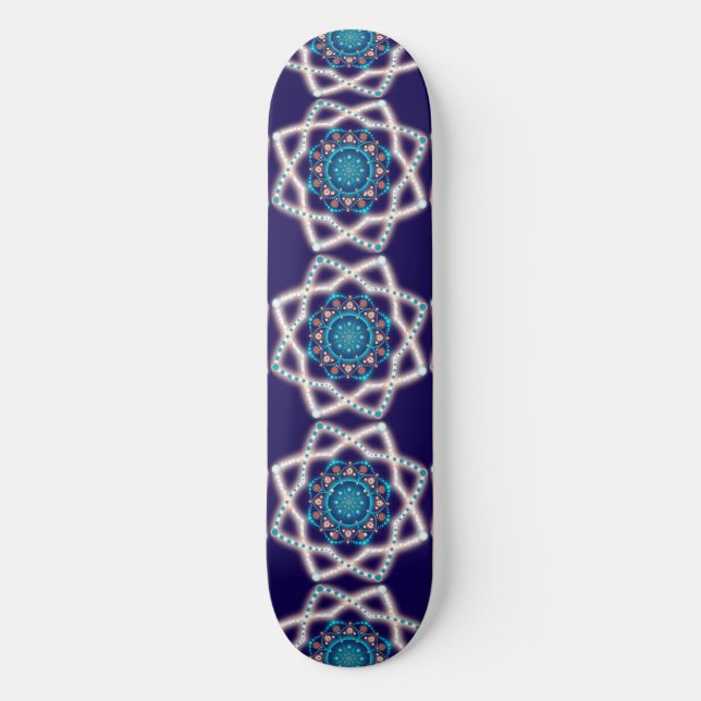 Nattstjärna Mandala Flower Mini Skateboard Bräda 18,5 Cm (Framsida)