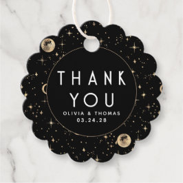 Nattstjärnor Celestial Mystisk Svart Tack Gåvor Etiketter