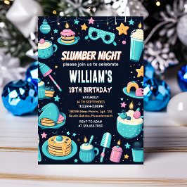 nattstjärnor Sleepover Slumber Party 13-årsdagen Inbjudningar