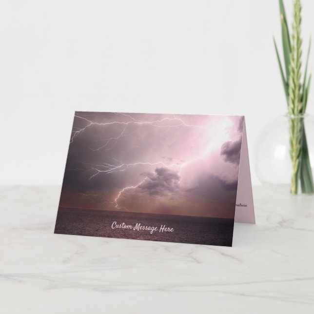 Nattstorm vid Sea Lightning Note/Greeting Card Kort (Framsida)