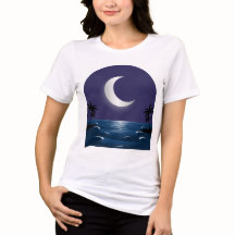 Nattstrand – Månbelyst Siluett T-Shirt