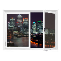 Natttid London City View Fake Window