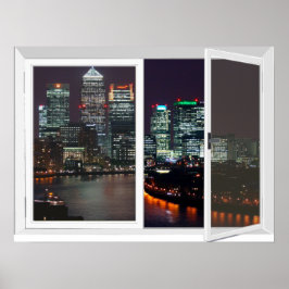 Natttid London City View Fake Window Poster