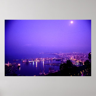Natttid, Malaga, Spanien Poster