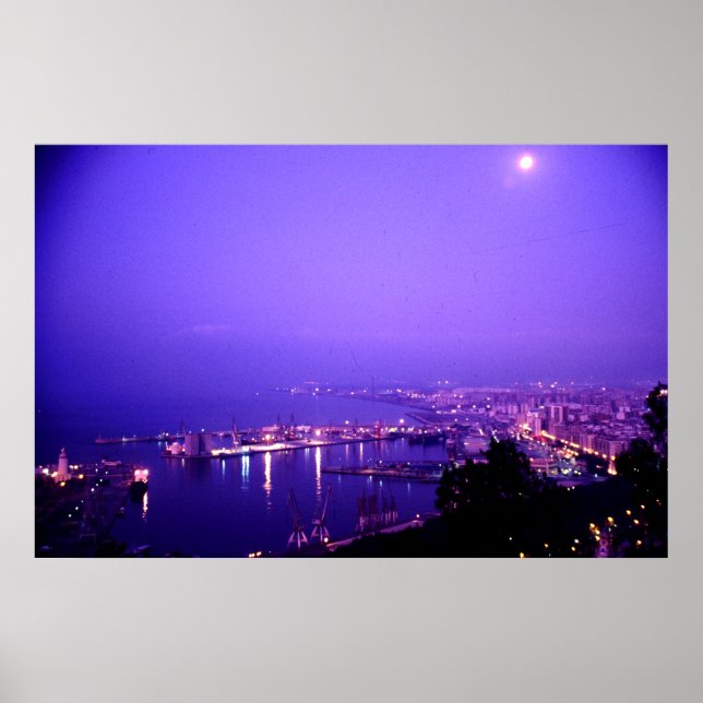 Natttid, Malaga, Spanien Poster (Framsidan)