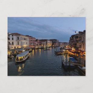 Natttid på storkanalen, Venedig, Italien Vykort