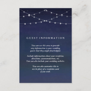 Nattträdgården i Himmel, Stars Bröllop Guest Info Tilläggskort