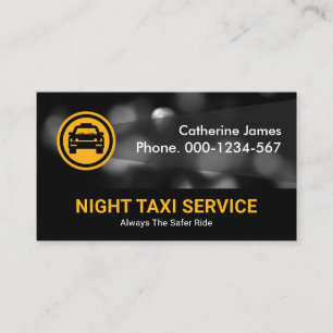 Natttrafiken i Ljus Taxi Visitkort