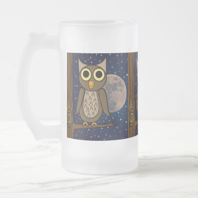 Nattuggla Frostat Ölglas (Vänster)