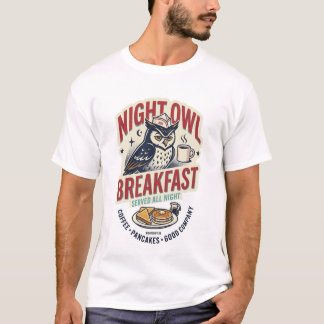 Nattuggla Frukost Retro Diner NIGHTSHIFT 90 T-Shir T Shirt