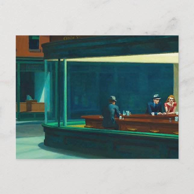 Nattugglor Edward Hopper Vykort (Framsida)