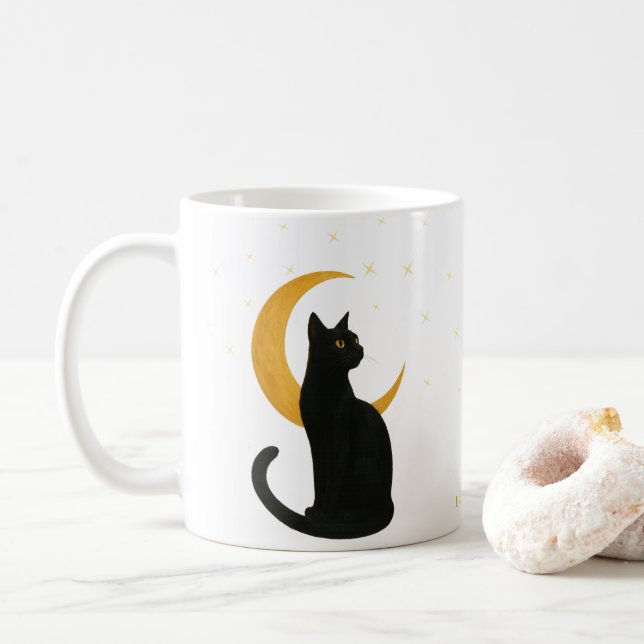 Nattvakter - svart Halloween-kort Kaffemugg (Med munk)