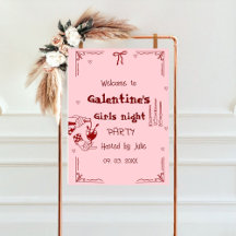 Nattvälkomstskylt för hand plockade Galentine Girl