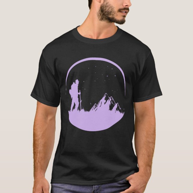 Nattvandring Stjärnor Berg T Shirt (Framsida)