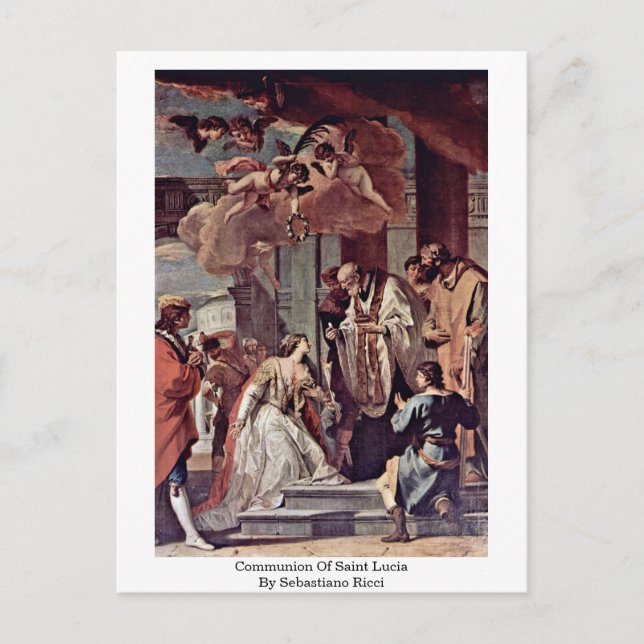 Nattvarden av Sankta Lucia av Sebastiano Ricci Vykort (Framsida)