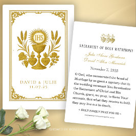 Nattvarden & Tre Hjärtan Katolsk Bröllopspresent Visitkort