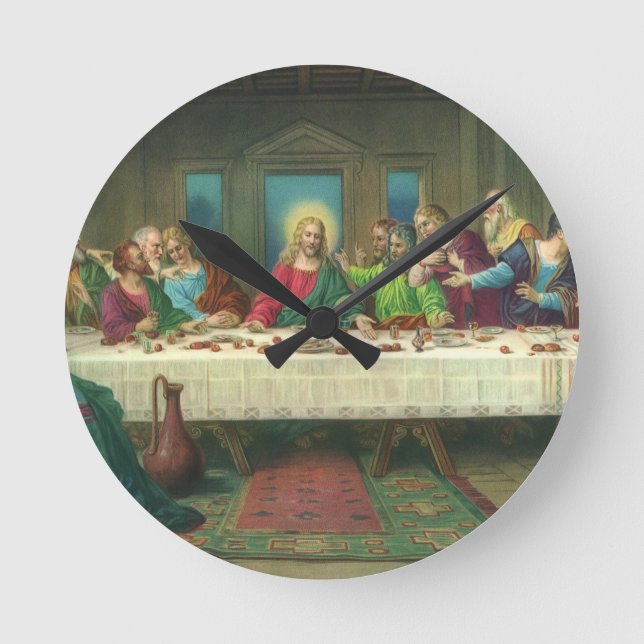 Nattvarden Ursprungligen av Leonardo da Vinci Rund Klocka (Framsida)