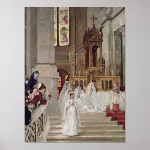 Nattvardsgång på kyrkan av trinityen, 1877 poster