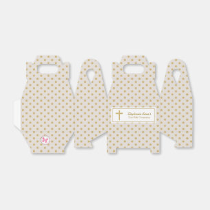 Nattvardsgångbeige med guld- polka dots presentaskar